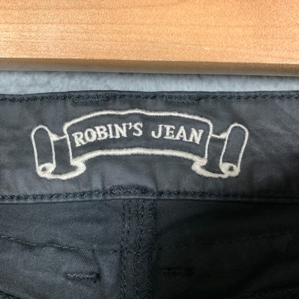 Robin's Jeans Predator Cargo Pants Women's 25 Black Coated‎ Side Striped Sporty - Picture 3 of 14